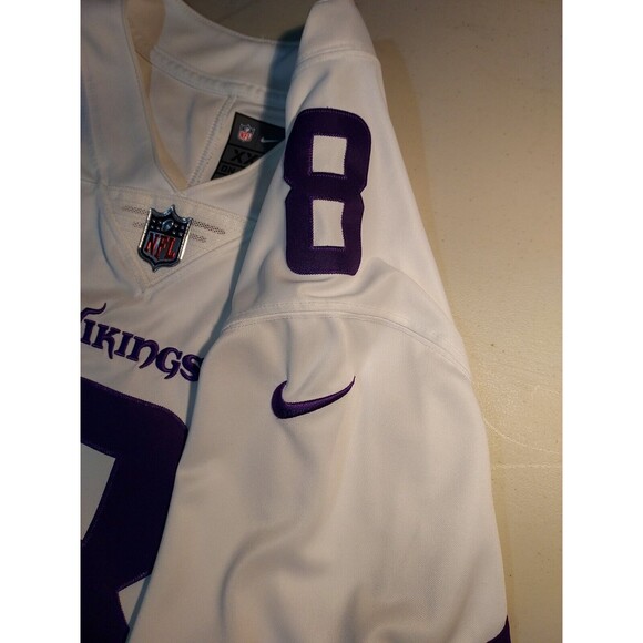 KIRK COUSINS #8 Vikings Away Jersey NFL On Field Nike Dri Fit XXL White V Neck - Picture 5 of 11